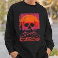 Creepy Skull With Desert Sunset Dark Western Skeleton Gothic Sweatshirt Unisex Gifts for Him