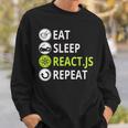 Eatleep ReactJs Repeat Javascriptプログラマー用 スウェットシャツ 彼への贈り物