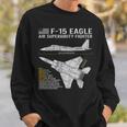 F-15イーグル航空機の設計図ジェット戦闘機データ スウェットシャツ 彼への贈り物