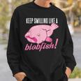 Keepmiling Like A Blobfish デザイン ブログフィッシュファン向け スウェットシャツ 彼への贈り物