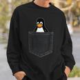Linux Tux In A Pocket ポケットの中のlinuxタックス面白いペンギンsysadminit管理者 スウェットシャツ 彼への贈り物