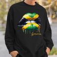 Lips Jamaican Flag Jamaica Love Travelacation スウェットシャツ 彼への贈り物