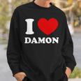 I Love Damon I Heart Damon 面白い名前 Damon スウェットシャツ 彼への贈り物