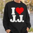 I Love Heart JJ Jj J J イニシャル スウェットシャツ 彼への贈り物