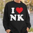 I Love Nk Initials I Heart NK First Last Name N K スウェットシャツ 彼への贈り物