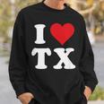 I Love Tx Initials I Heart TX First Last NameX スウェットシャツ 彼への贈り物