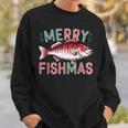Merry Fishmas Bass Fishing Ugly Christmas For Anglers Sweatshirt Gifts for Him