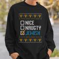 Nice Naughty Jewish Ugly Christmas Sweater Hanukkah Sweatshirt Unisex Gifts for Him
