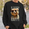 Be Quokka Happy クオッカ・ビー・クオッカ・ハッピー＆クオッカとスマイル スウェットシャツ 彼への贈り物