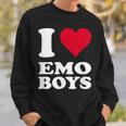 Red Heart I Love Emo Boys スウェットシャツ 彼への贈り物