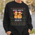 Santa Jersey Cow Christmas Dairy Cattle Ugly Xmas Sweater Sweatshirt Gifts for Him