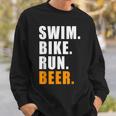 Swim Bike Run スイム バイク ラン ビール トライアスロン トライアスロン スポーツ メンズ レディース スウェットシャツ 彼への贈り物