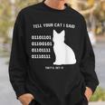 Tell Your Cat I Said Binary Meme Geek Nerd Humor Sweatshirt Unisex Gifts for Him