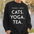 Things I Love Cats Yoga Tea Fun Cat ヨガtシャツ スウェットシャツ 彼への贈り物