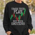 Trade Your Plan Not Your Emotions トレーディング投資家トレーダー株式証券取引所 スウェットシャツ 彼への贈り物