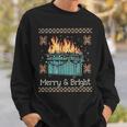 Ugly Christmas Sweater Dumpster Fire Merry And Bright Sweatshirt Gifts for Him