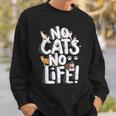 「No Cats No Life」 母の日 バレンタインデー 猫 母 スウェットシャツ 彼への贈り物
