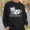 「Nyan Balance」ニャンバランス グラフィック かわいい ねこ スウェットシャツ 彼への贈り物
