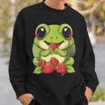 いちごカエル 図面 アートワーク いちご 動物 アート スウェットシャツ 彼への贈り物
