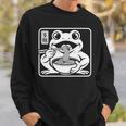 おもしろい 不機嫌そうなカエル ラーメン かわいい 水墨画 日本語 長袖tシャツ スウェットシャツ 彼への贈り物