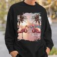 かわいいカラフルなフラミンゴヤシの木 スウェットシャツ 彼への贈り物