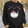 かわいい毛糸の猫はけん玉ハートを弾く スウェットシャツ 彼への贈り物