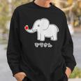 ぞうさん 象（牙 きば・りんご Hタイプ）【どうぶつフレンズ】面白 動物 イラスト スウェットシャツ 彼への贈り物