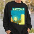 アリゾナ州の地図、モダンな抽象的なアリゾナ砂漠、サボテン スウェットシャツ 彼への贈り物