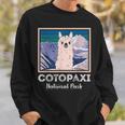 エクアドル山脈コトパクシ国立公園のかわいいラマ スウェットシャツ 彼への贈り物