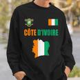 コートジボワール国旗 コートジボワール地図 スウェットシャツ 彼への贈り物