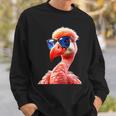 サングラスをかけたフラミンゴ フラミンゴが大好き かわいいフラミンゴ スウェットシャツ 彼への贈り物