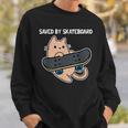 スケートボード猫sk8スケートボードで保存 スウェットシャツ 彼への贈り物