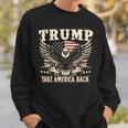 トランプ 2024 テイク・アメリカ・バック トランプ大統領 長袖tシャツ スウェットシャツ 彼への贈り物
