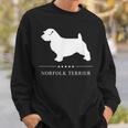 ノーフォークテリア犬の白いシルエット スウェットシャツ 彼への贈り物
