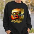 ハンバーガー 演奏 ギター ギタリスト ファニー ファーストフード ハンバーガー スウェットシャツ 彼への贈り物