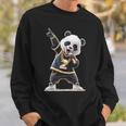 パンダ ホールドマイク 歌う ダンス 動物 グラフィック パンダ スウェットシャツ 彼への贈り物