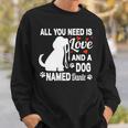 パーソナライズドドッグネームダンテかわいい犬ペット愛好家 長袖tシャツ スウェットシャツ 彼への贈り物