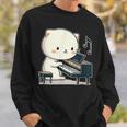 ピアノを弾くかわいい猫 ヴィンテージ かわいい猫 アート 日本アニメ スウェットシャツ 彼への贈り物