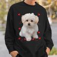 マルチーズ 犬 オーナー ラバー デザイン 子犬 ハート デザイン スウェットシャツ 彼への贈り物
