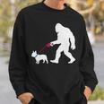レトロ ビッグフット ウォーキング フレンチブルドッグ ファニー サスカッチ 長袖tシャツ スウェットシャツ 彼への贈り物