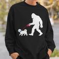 レトロ ビッグフット ウォーキング マルチーズ 犬 面白い サスカッチ 長袖tシャツ スウェットシャツ 彼への贈り物
