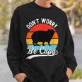 レトロ 面白い カピバラ Don't Worry Be Capy スウェットシャツ 彼への贈り物