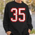 ヴィンテージナンバー 35 ホワイトレッドスポーツ代表チームナンバー 35 スウェットシャツ 彼への贈り物