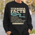 古代最強蛇ティタノボア解説 Titanoboa Facts 恐竜時代雑学 科学学習 スウェットシャツ 彼への贈り物