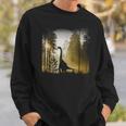 夜明けの竜脚類恐竜の森 リアルなグラフィックデザイン スウェットシャツ 彼への贈り物