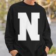 大文字nアルファベットモノグラムイニシャル スウェットシャツ 彼への贈り物