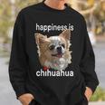 幸せはロングヘア チワワ 長髪 チワワ ママ パパ スウェットシャツ 彼への贈り物
