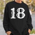 数字 18 インチ 白 大 太字 アメリカ 西部 スタイル フォント スウェットシャツ 彼への贈り物
