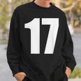 数字 セブンティーン数字 17 プレーンホワイト数字 スウェットシャツ 彼への贈り物