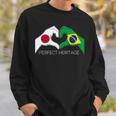 日本とブラジル ブラジル 日本人 パーフェクトヘリテージ ハート 長袖tシャツ スウェットシャツ 彼への贈り物